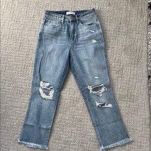 Flying Monkey Super High Rise Vintage Frayed Hem Jeans